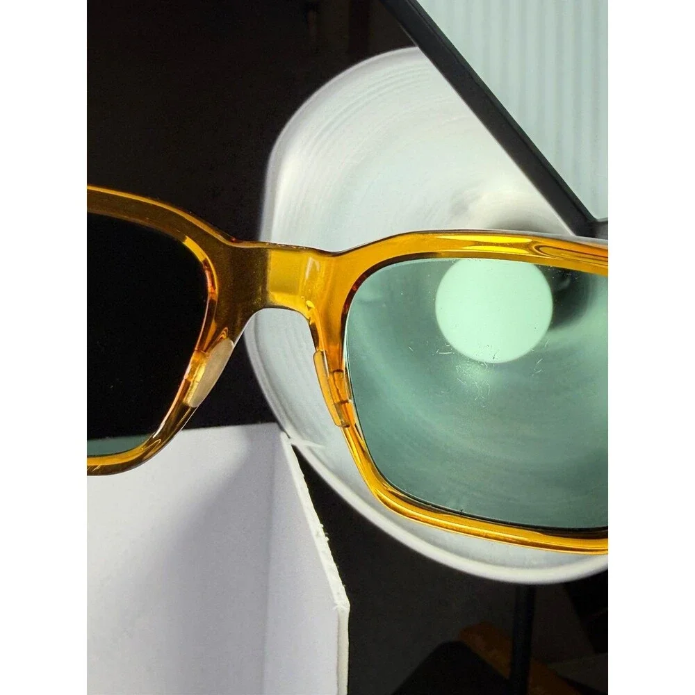 RŌKA Lockhart E7538 0451 Sunglasses Women's Amber Square Polarized Green Lenses